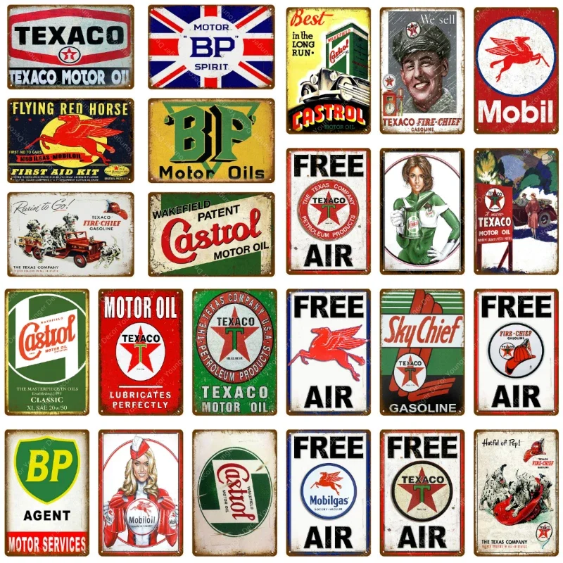 Vintage Collectible Plates - ヴィンテージ テキサコ モーターオイル サイン スカイチーフ カストロール