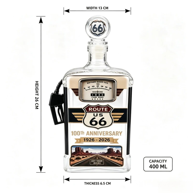 USルート66 ガラス製ウイスキーデキャンタ ヴィンテージガ - Vintage Collectible Liquor Bottles のレビューと価格